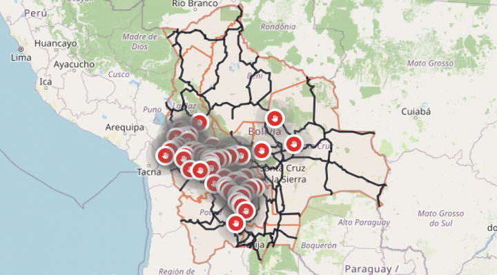 ABC REPORTA 66 PUNTOS DE BLOQUEO EN SEIS DEPARTAMENTOS DEL PAÍS 