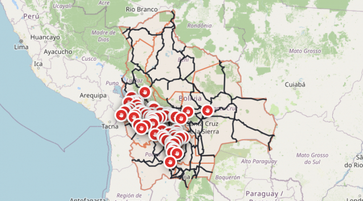 AUMENTAN LOS BLOQUEOS EN EL PAÍS Y YA SUMAN 76 PUNTOS EN SEIS DEPARTAMENTOS